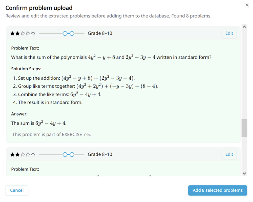 Elternteil lädt Arbeitsblätter hoch